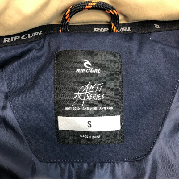 Rip Curl Anti Series Ridge Vest Jacket Fall Winter Washed Navy Tan - Picture 6 of 10